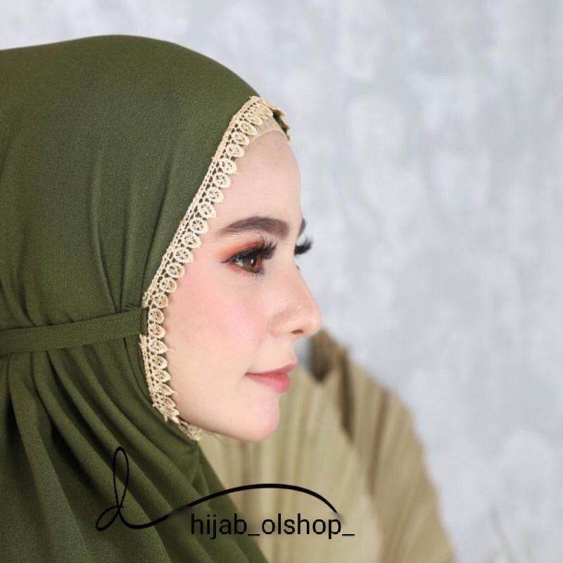 HIJAB BERGO RENDA (QUALITY PREMIUM)/ JILBAB RENDA MARYAM WOLFIS