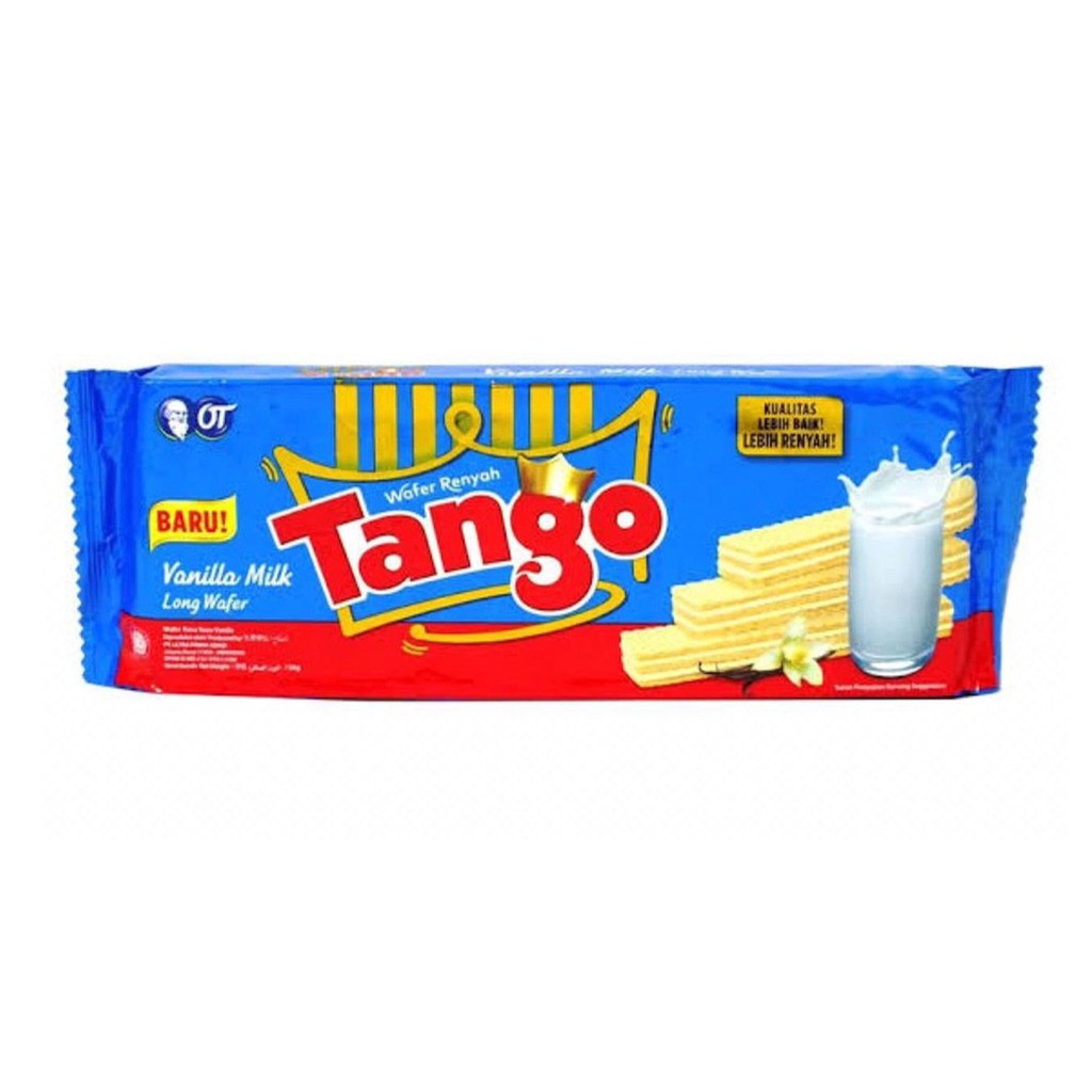 Promo Harga Tango Long Wafer Vanilla Milk 130 gr - Shopee