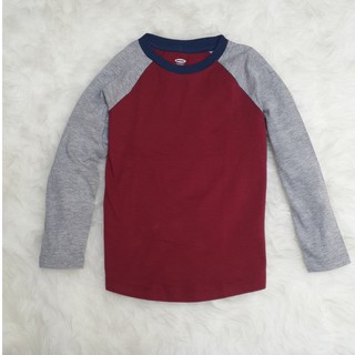  Kaos  Lengan  Panjang  Old Navy Original warna Maroon Lengan  