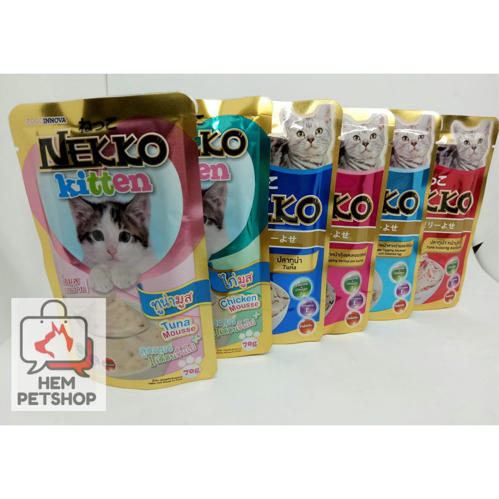 Makanan Kucing Basah Nekko Pouch Cat Food 70gr