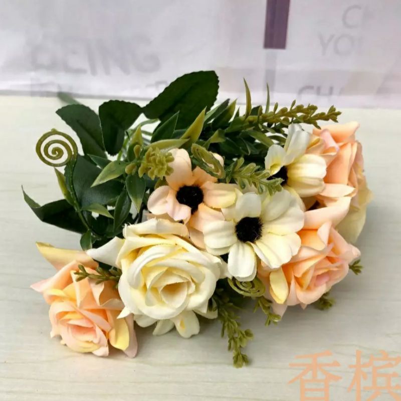 Bunga Mawar Aster K10 Artificial Bunga palsu hias plastik dekorasi rumah pesta babysbreath-Salem