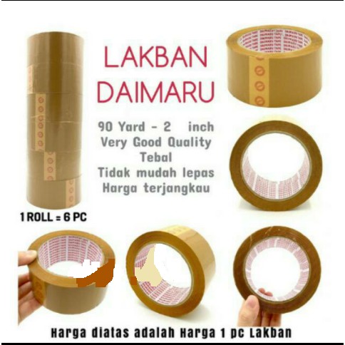 

Lakban Bening / coklat Daimaru 2" x 90 yard Eceran Murah