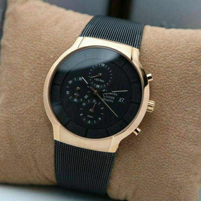 Jam tangan pria/cowok ALEXANDRE CHRISTIE orizinal 6245 FREE BATRAI CADANGAN