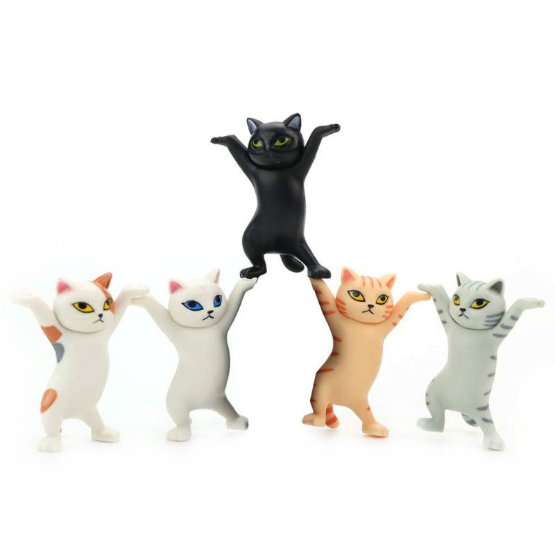 Mary 5pcs Carrying Coffin Cat Action Figures Interesting Cat Dolls Creative Ornaments