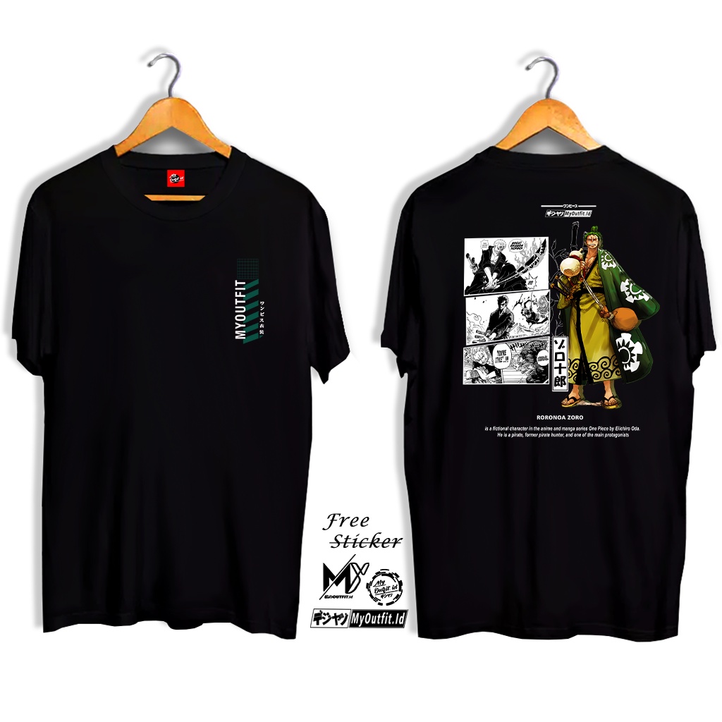 My Outfit.Id Kaos One Piece Baju T shirt Anime Roronoa Zoro Edisi Negeri Wano Original Clothing Prem