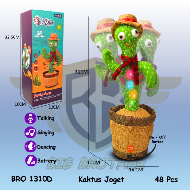 Boneka Pohon Kaktus Goyang Joget Dance Bisa Bicara Musik Menari Bergoyang Bisa Ngomong Dancing Joged