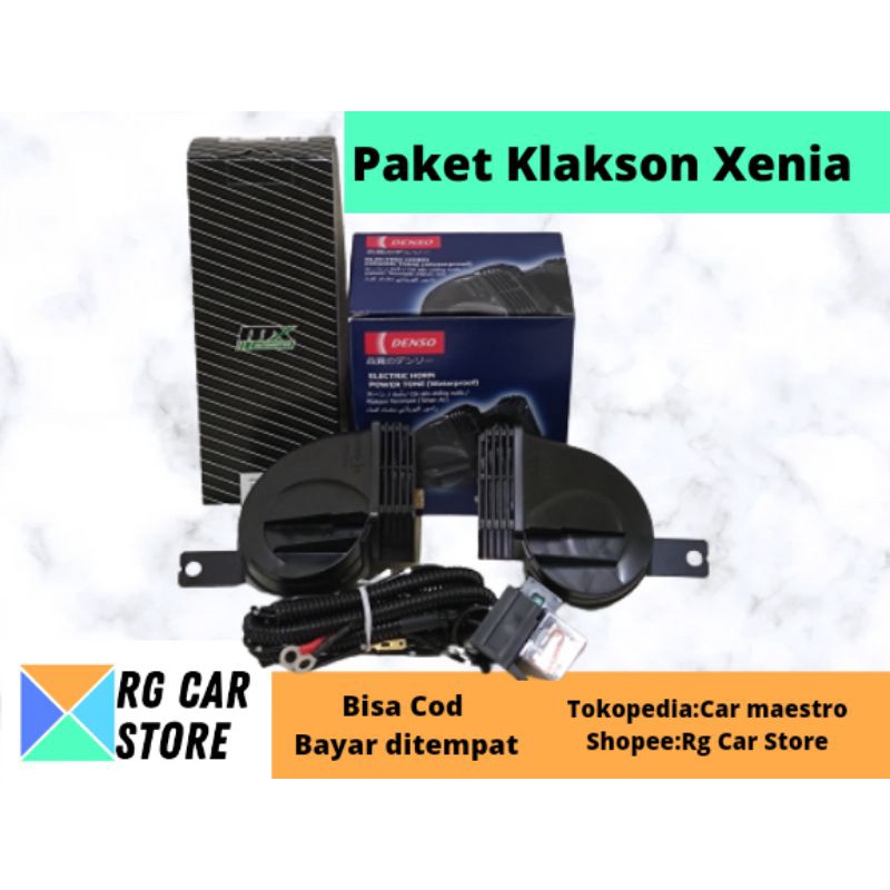 PAKET KLAKSON XENIA DENSO KEONG TUTUP ORIGINAL DENGAN KABEL RELAY