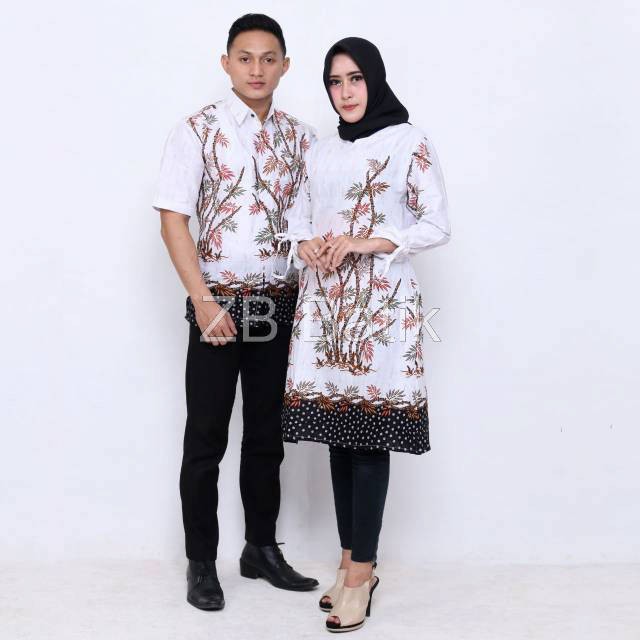 Maura Couple - Sania Ruffle Batik Couple Ori Ndoro Jowi Garansi Termurah Shopee Kemeja Pria Lengan Pendek Tunik Batik Jumbo