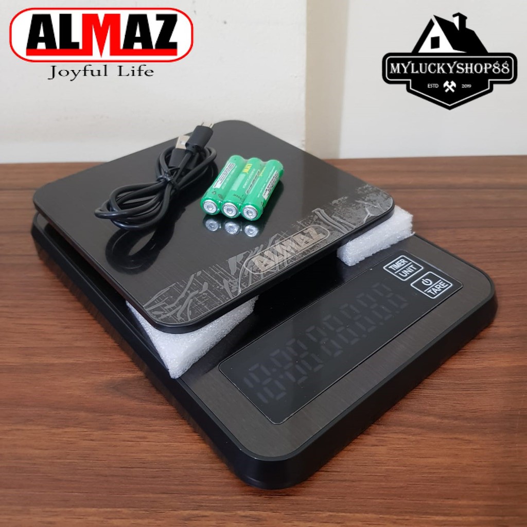Almaz Coffee Scale Timbangan Kopi Digital USB LCD 3Kg