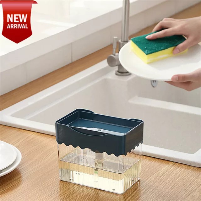 Soap Pump Dispenser Plus Sponge High Quality - Tempat Sabun Cair Cuci Piring