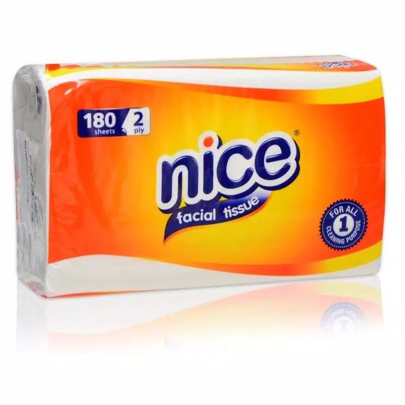 Tisu Nice 180 Sheet - Tissue Nice 2 Ply - Tisu Wajah Nice Facial Tissue 180  Sheets 2 ply