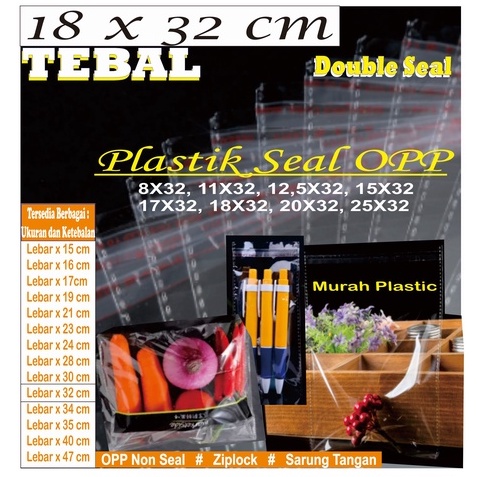 Plastik OPP TEBAL 18 x 28 isi 100 pcs + lem