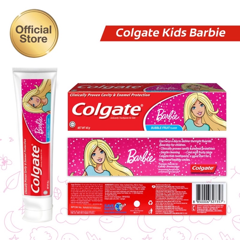 Colgate Toothpaste Kids 40gr Minion Barbie Pasta Gigi Anak Odol Anak Floride Mencegah Gigi Berlubang