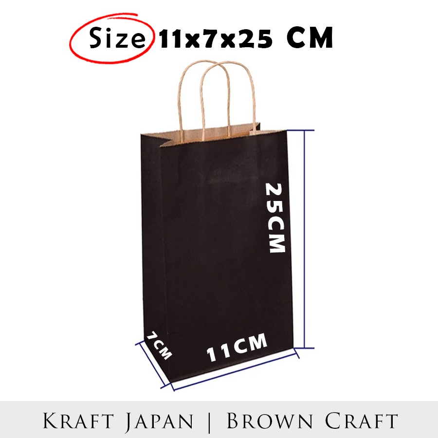 

Paper bag warna hitam 11x7x25 cm / Paper bag kado mini souvenir wedding packaging online shop / Papper bag kertas warna hitam / Paperbag packing olshop tali kertas murah
