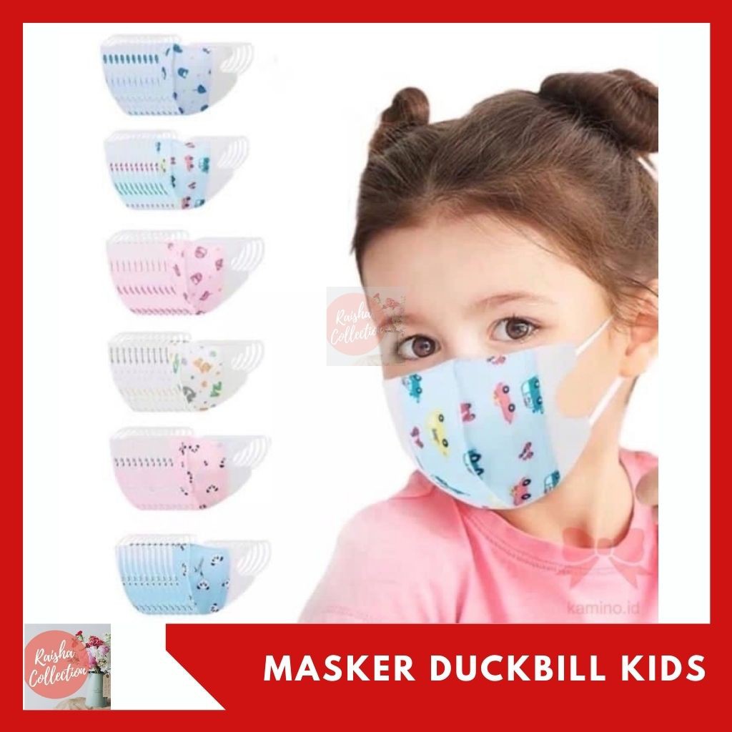 Rc Masker Duckbill Anak Kids Motif Karakter 3Ply isi 1pcs Earloop Disposable Face Mask