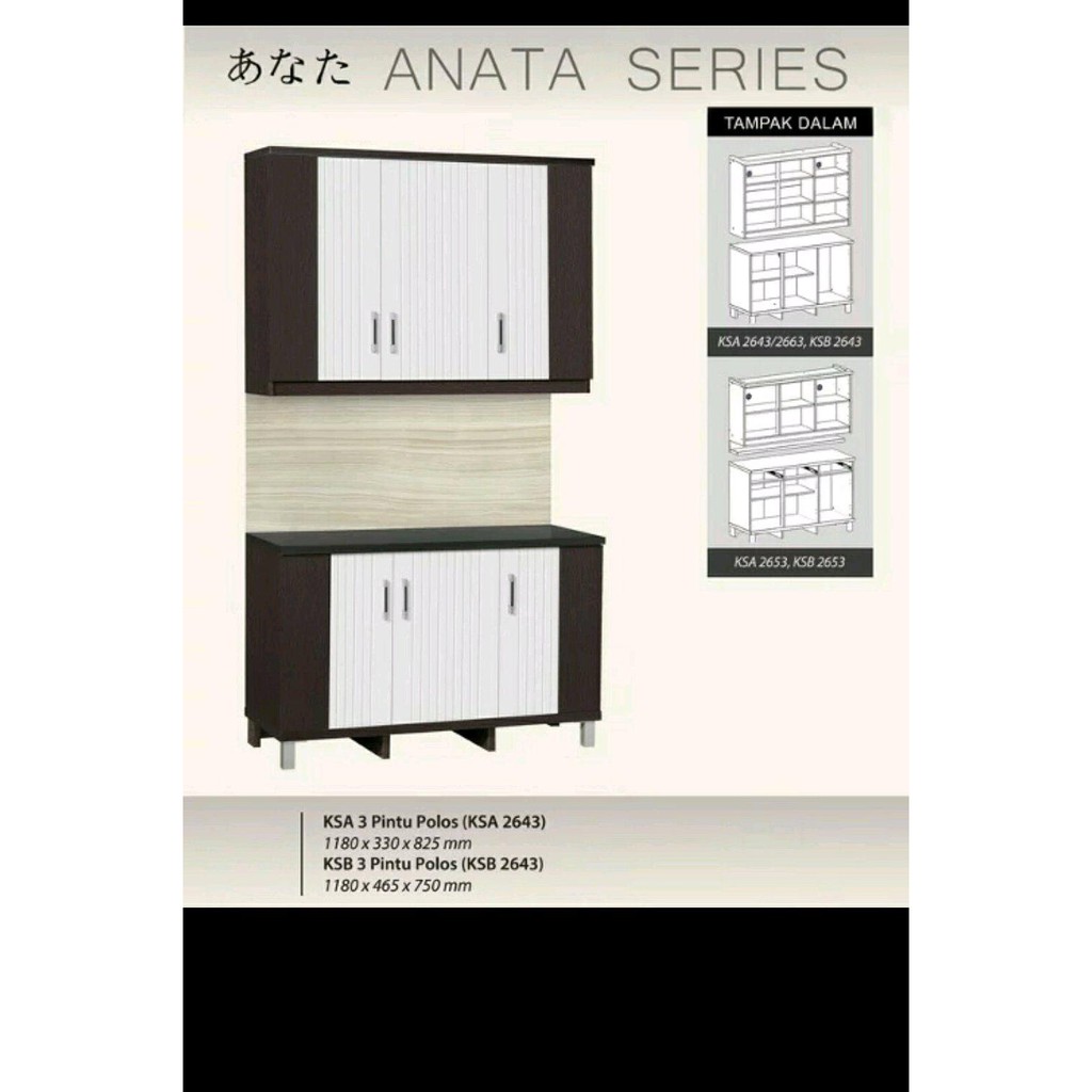 Ready Lemari Gantung Dapur Kitchenset Atas Bawah 3 Pintu