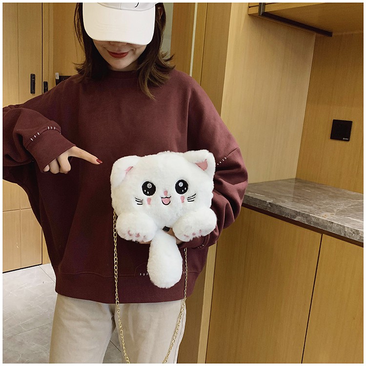 TAS SELEMPANG BULU WANITA BONEKA BULU POKEMON ARISTA