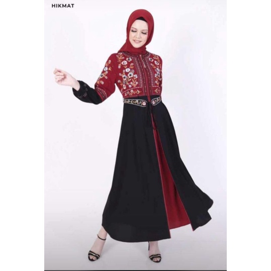 Hikmat A3955 Maroon, Hikmat Abaya original