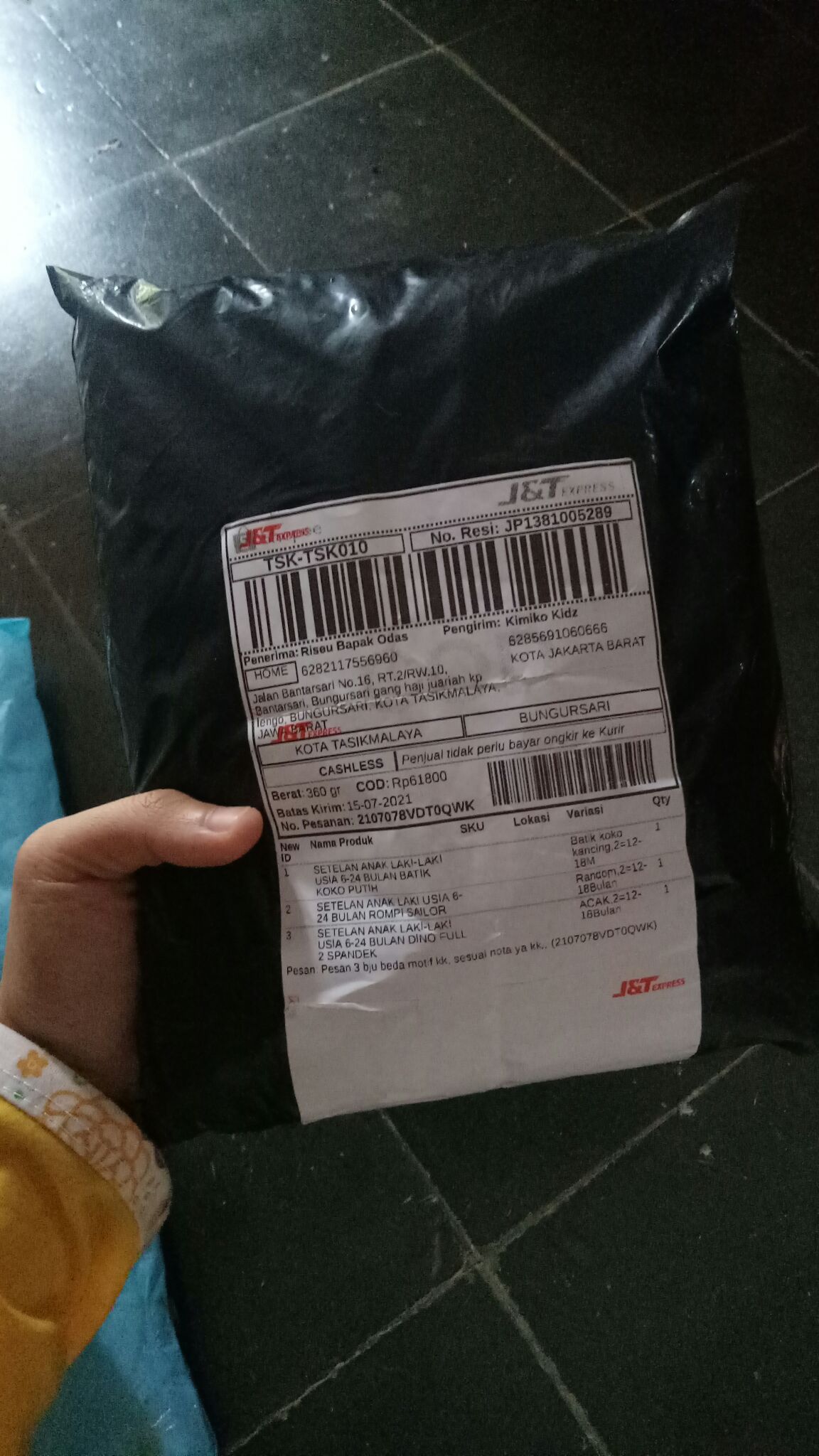 Setelan Anak Laki-laki Usia 6-24 Bulan Batik Koko Putih