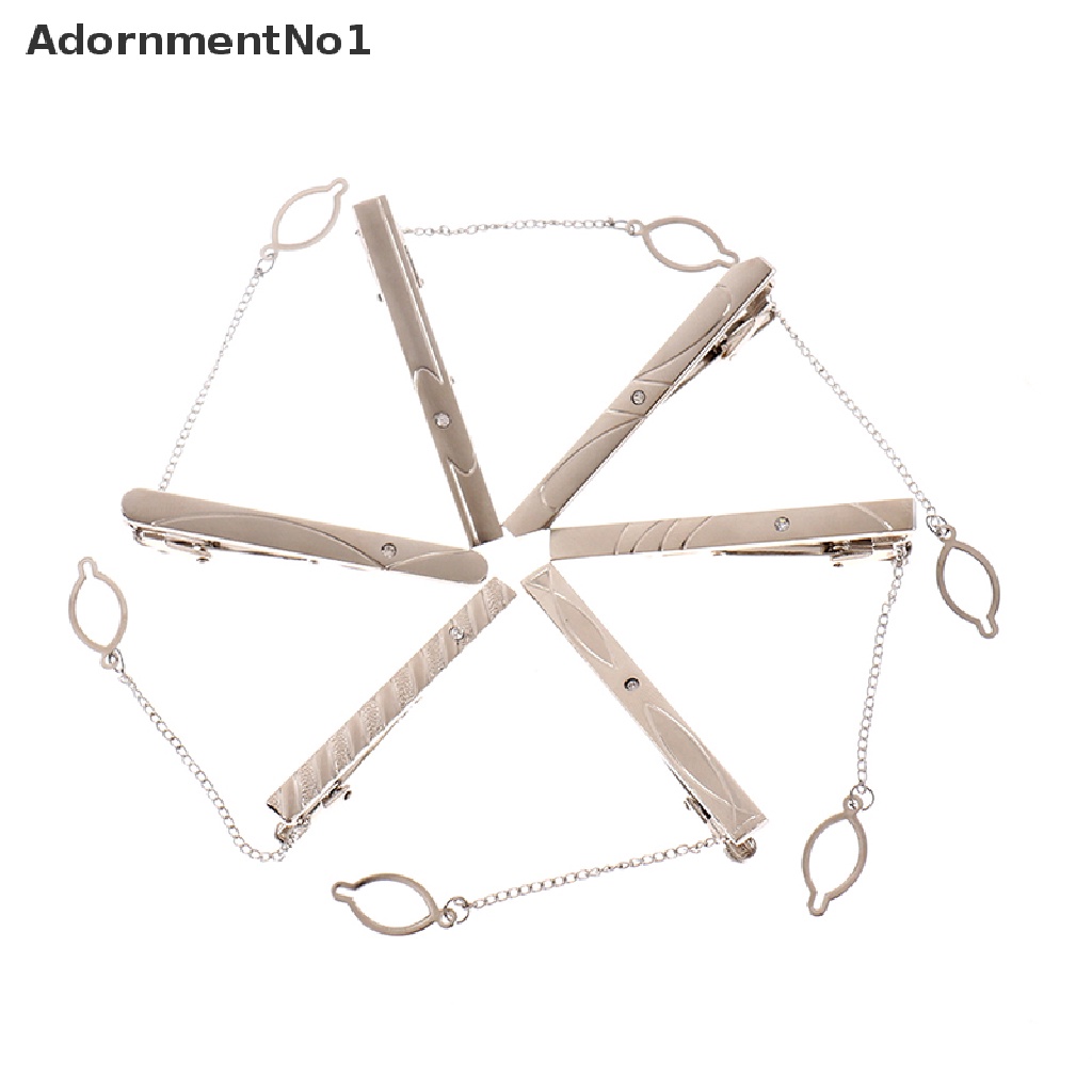 (AdornmentNo1) 1pc Klip Penjepit Dasi Bahan Stainless Steel Warna Silver Untuk Pria