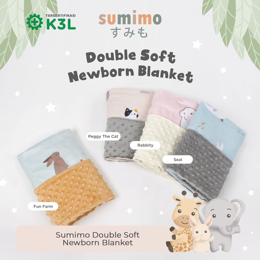 SUMIMO DOUBLE SOFT NEWBORN BLANKET/ SELIMUT BAYI/ BLANKET - BABY MINISTRY