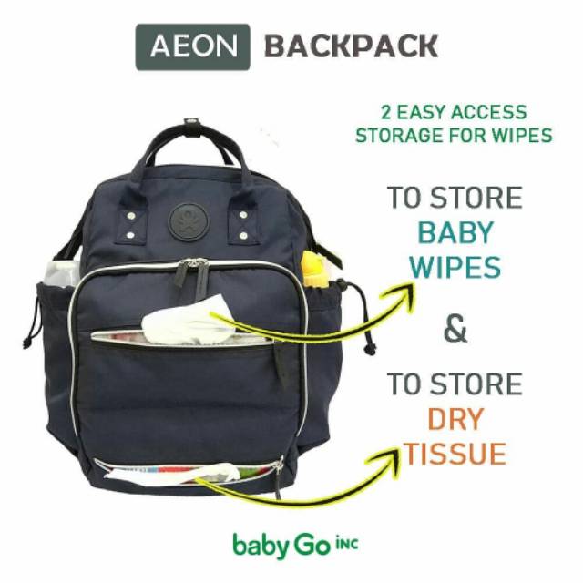 BABYGO INC AEON DIAPER BAG BACKPACK TAS BAYI BABYGOINC BABY GO