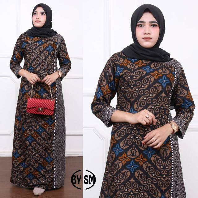 Maxi Gamis Super Jumbo Ld 140 - Gamis Big Size - Gamis Jumbo - Dress Batik Super Jumbo