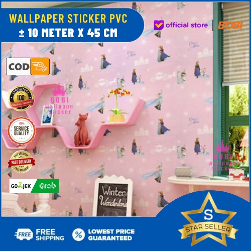 Wallpaper Sticker Motif Elsa Frozen 5298 - Wallpaper Sticker PVC ± 9 meter x 45 cm