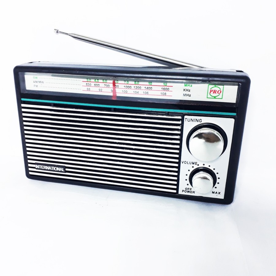 Radio Jadul International F-1211 Big Sound Radio Portable AM FM rojda