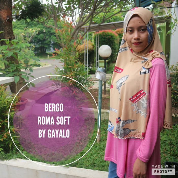 Jual BERGO ROMA SOFT BERGO MOTIF BERGO INSTAN JILBAB SYARI BERGO JERSEY Murah