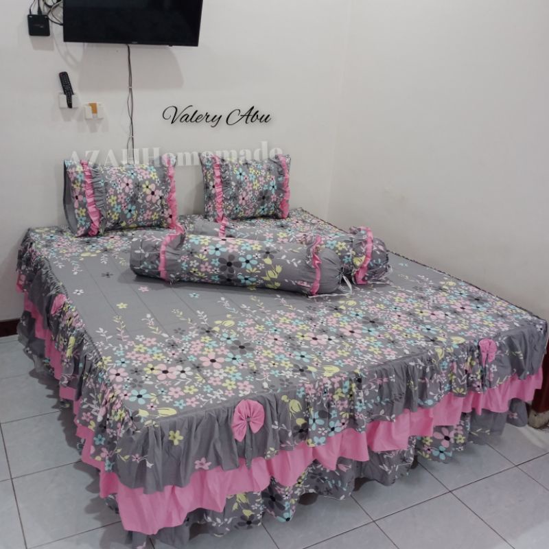 Seprei Rumbai Pengantin Susun 3Layer Motif Valery Abu