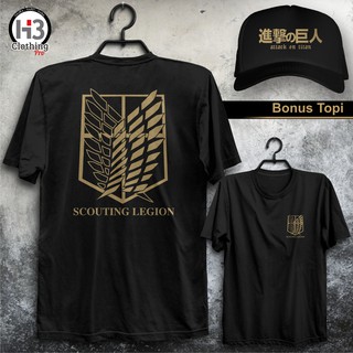 Kaos Attack On Titan Bonus Topi Shopee Indonesia