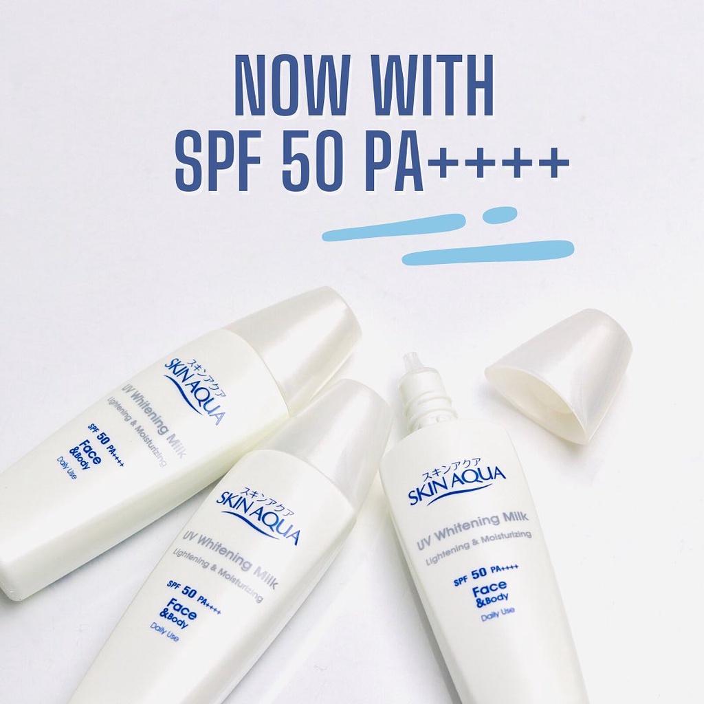 `ღ´ PHINKL `ღ´ skin aqua UV Whitening milk spf 50 (putih) anti matahari UVA UVB skincare sunblock sunscreen