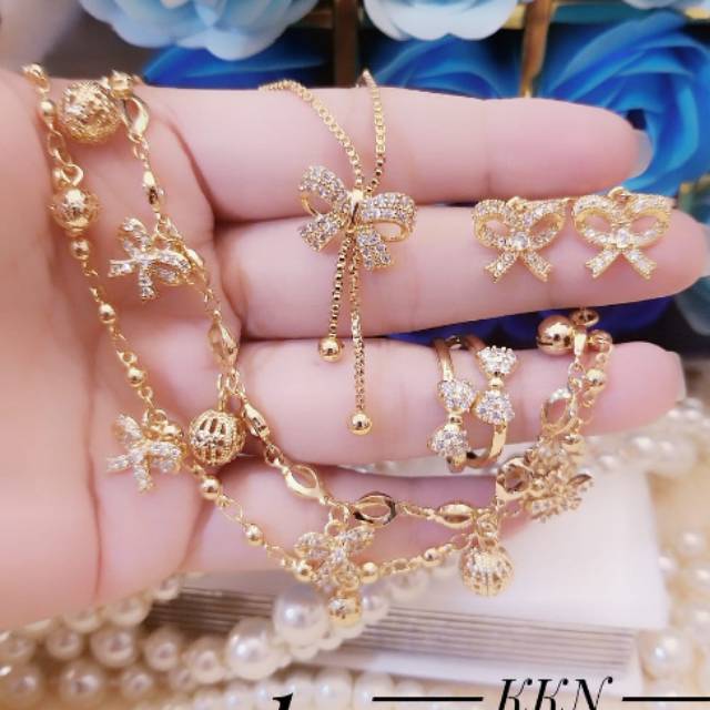 Xuping set perhiasan lapis emas 24k 2030e