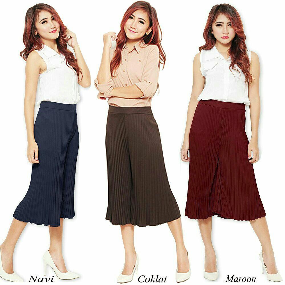 Celana plisket-celana 7/8 wanita.celana plisket pendek wanita jumbo