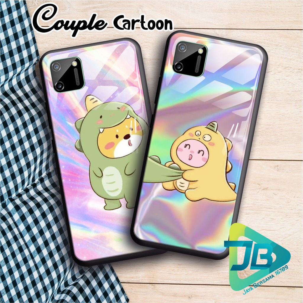 SOFTCASE BACK CASE GLASS KACA COUPLE CARTOON OPPO VIVO XIAOMI SAMSUNG REALME IPHONE ALL TYPE JB4793