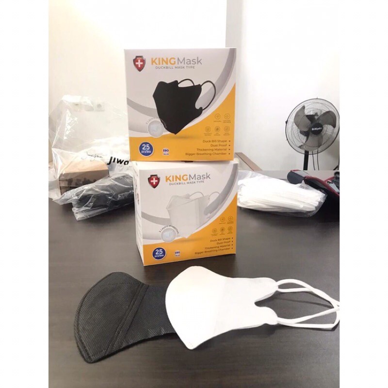 Masker Duckbill Merk KING MASK 1 box isi 25pcs ada garis tengah