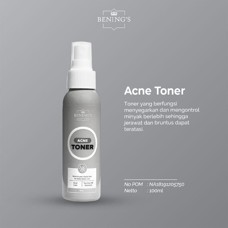 BENING'S SKINCARE PAKET EXLUSIVE/PAKET BRIGHTENING/PAKET ACNE ORIGINAL BY DR. OKY PRATAMA-TONER ACNE