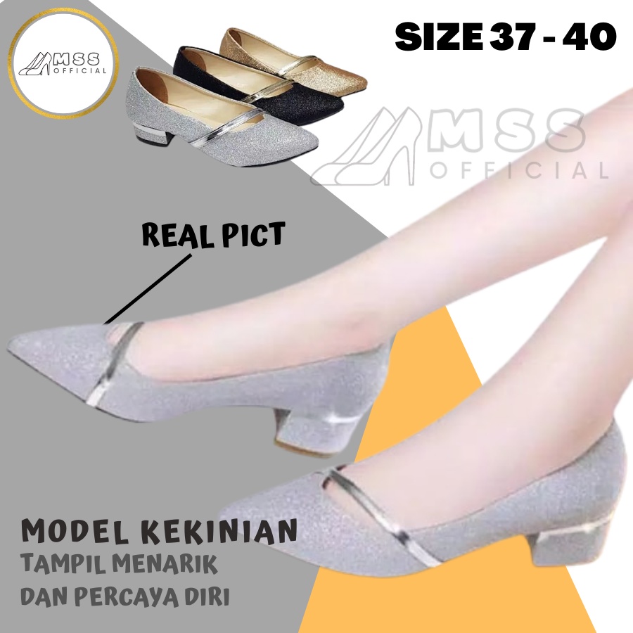 Sepatu Hak Tahu Pasir Kondangan Cantik Sepatu hak tahu cantik wanita terbaru murah kekinian Wanita C