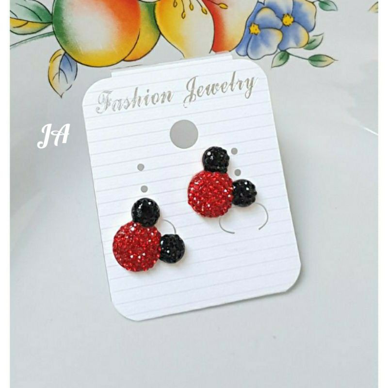 anting mickey &amp; hello kitty titanium anti karat tidak alergi