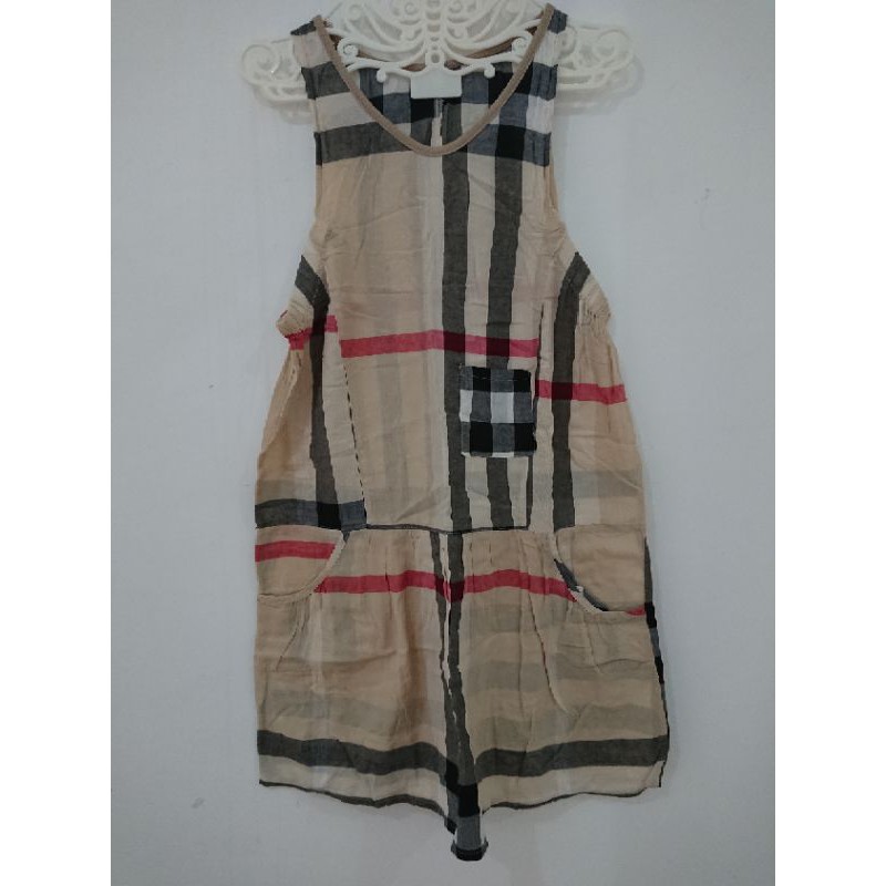 Outer Katun Kotak-kotak Anak Cewek Perempuan