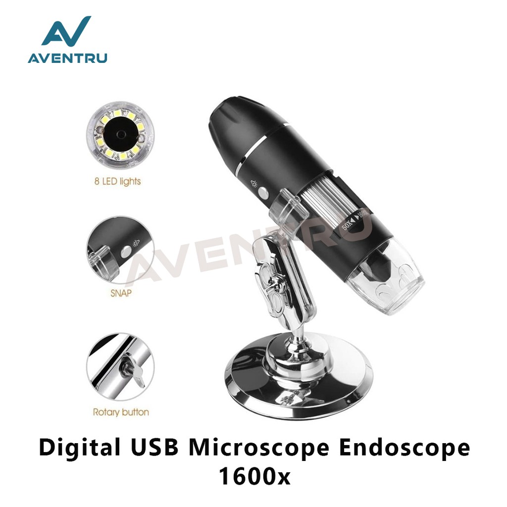 Digital Microscope Endoscope 1600x USB Mikroskop Endoskop LED Magnifie