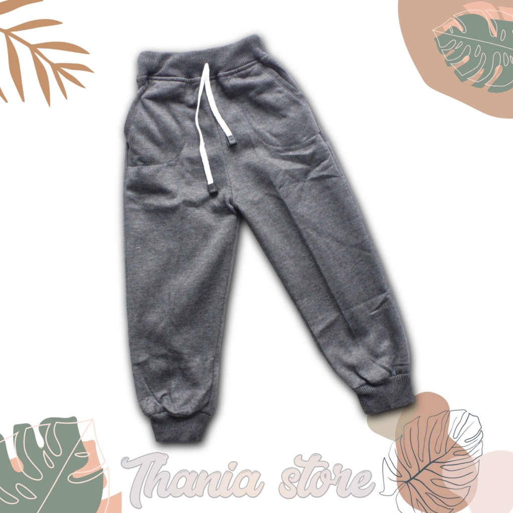 celana joger sweatpant panjang bahan flecce 1-8 tahun