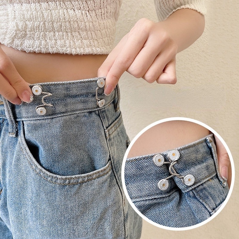 Bros Kancing Removable Adjustable Desain Daisy Untuk Celana Jeans