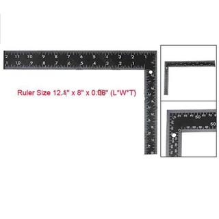 Penggaris Siku Angle Square 20 X 30 X 2.0 Mm Siku Tukang Hitam 30 cm 12