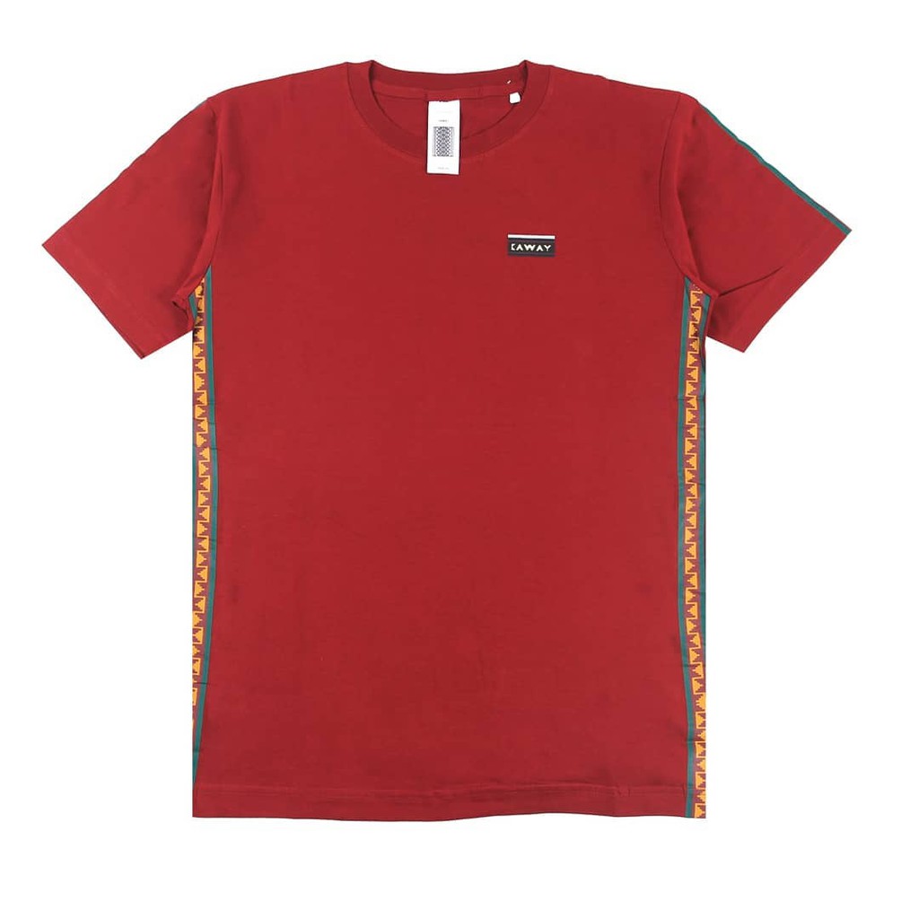 KAOS T-SHIRT PRIA WANITA - KAWAY MONICI MAROON/BLACK