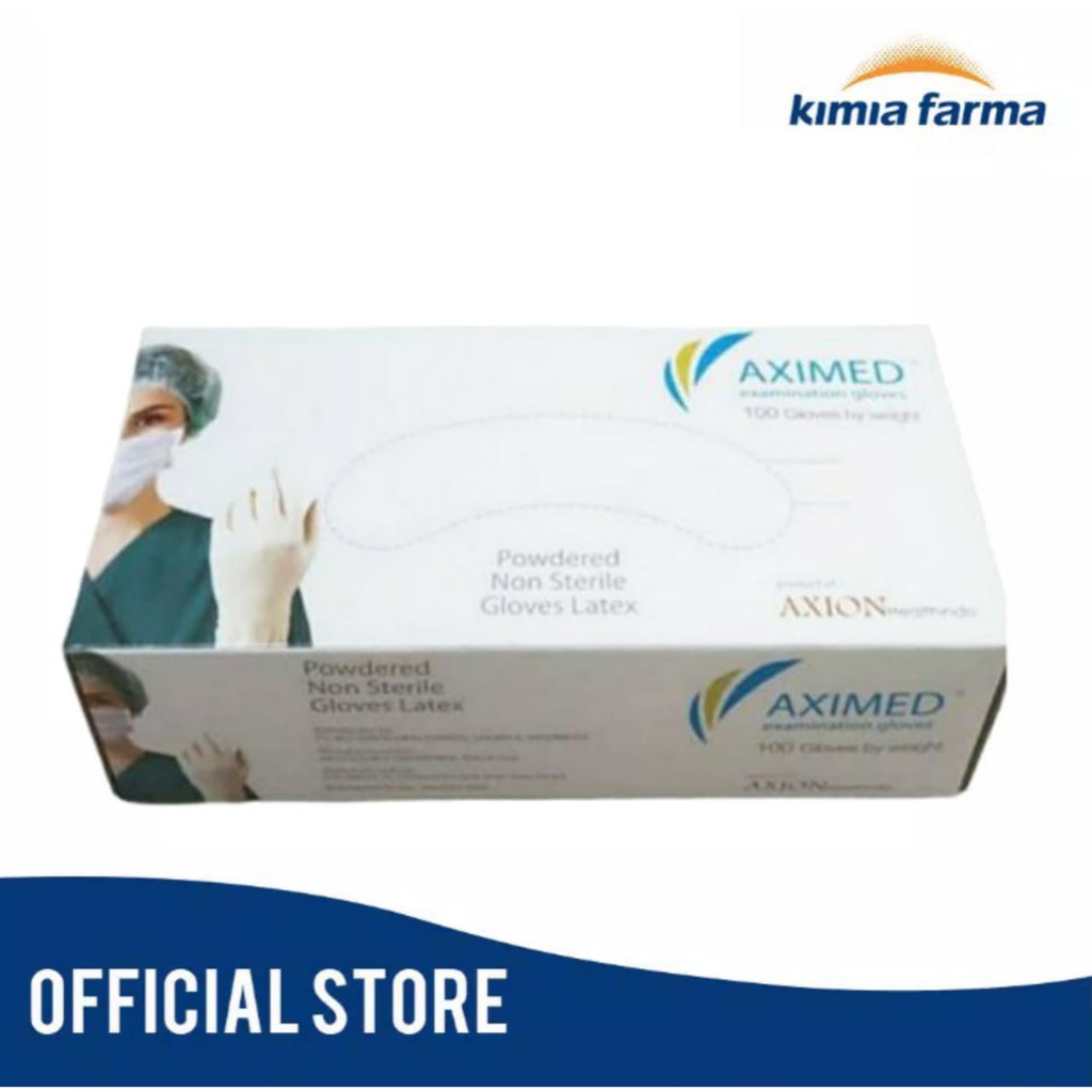 Sarung tangan aximed gloves latex isi 100 pcs - L