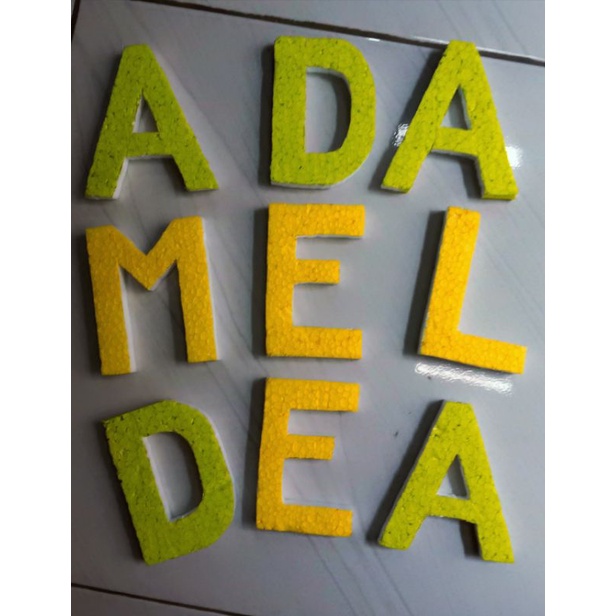 huruf gabus/steyrofoam/huruftimbul/aneka huruf/hurufangka