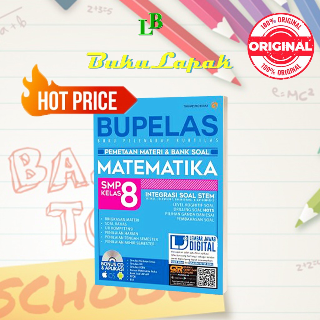 Jual BUKU MATEMATIKA KELAS 8 SMP - BUPELAS PEMETAAN MATERI & BANK SOAL ...