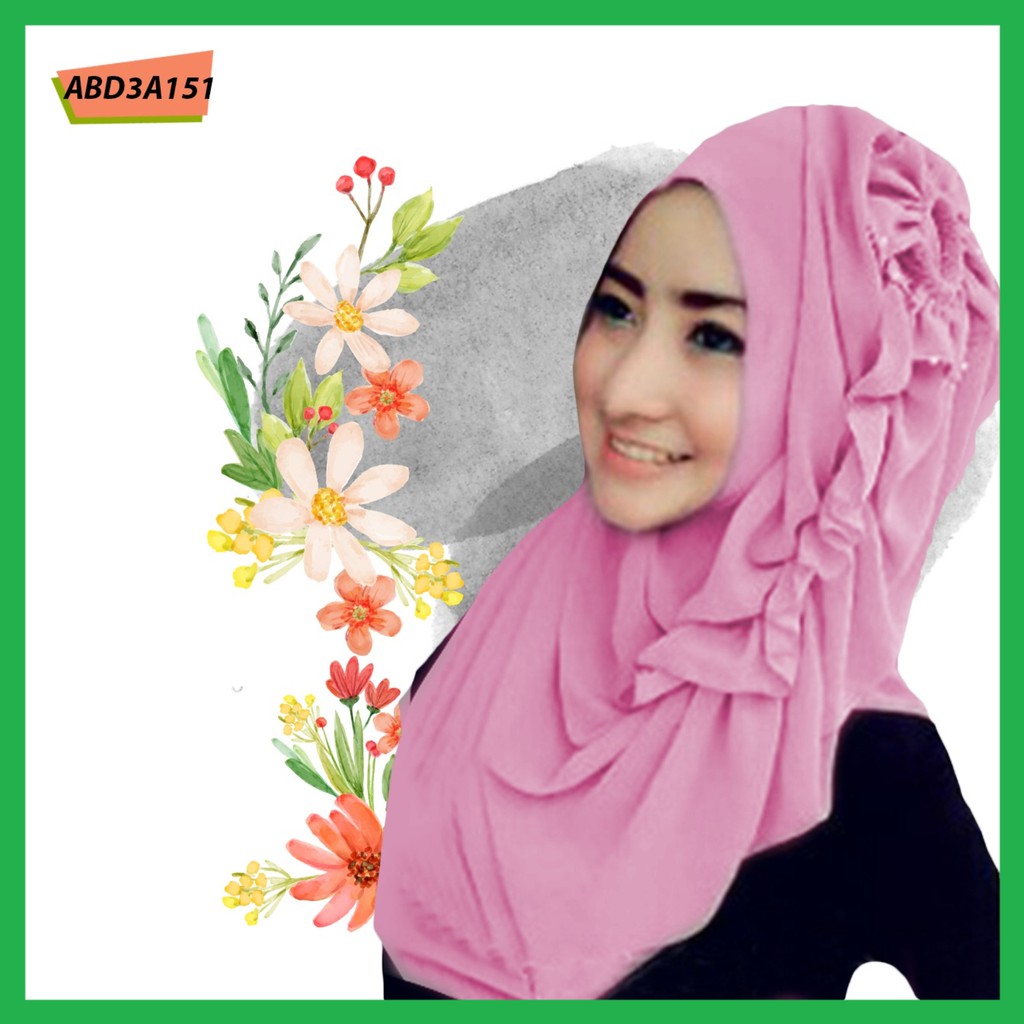 Instan Kamelia / Hijab Instant Kamelia Instan Kamelia / Kerudung Jilbab Siffon Cerutty Putih Ungu